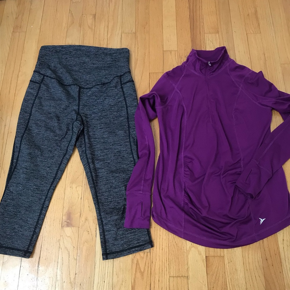 Old Navy Active Maternity Jacket Leggings Outfit
